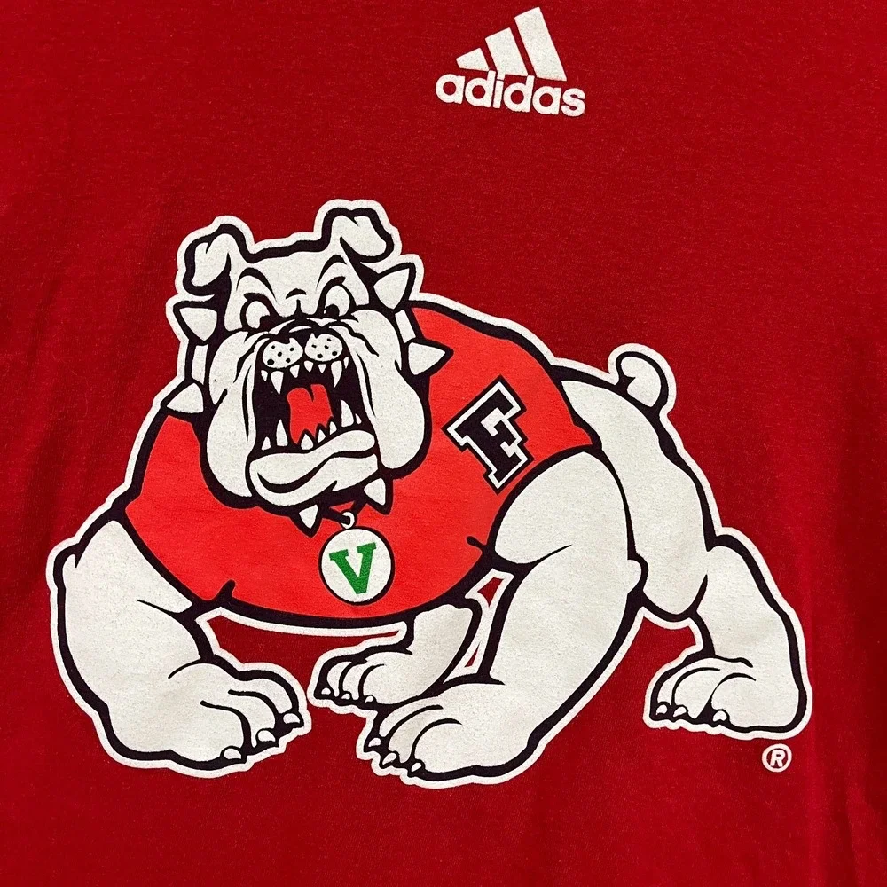 Adidas Amplifier T-Shirt Mens XL Red Bulldog Graphic Crew Neck Casual Summer Tee